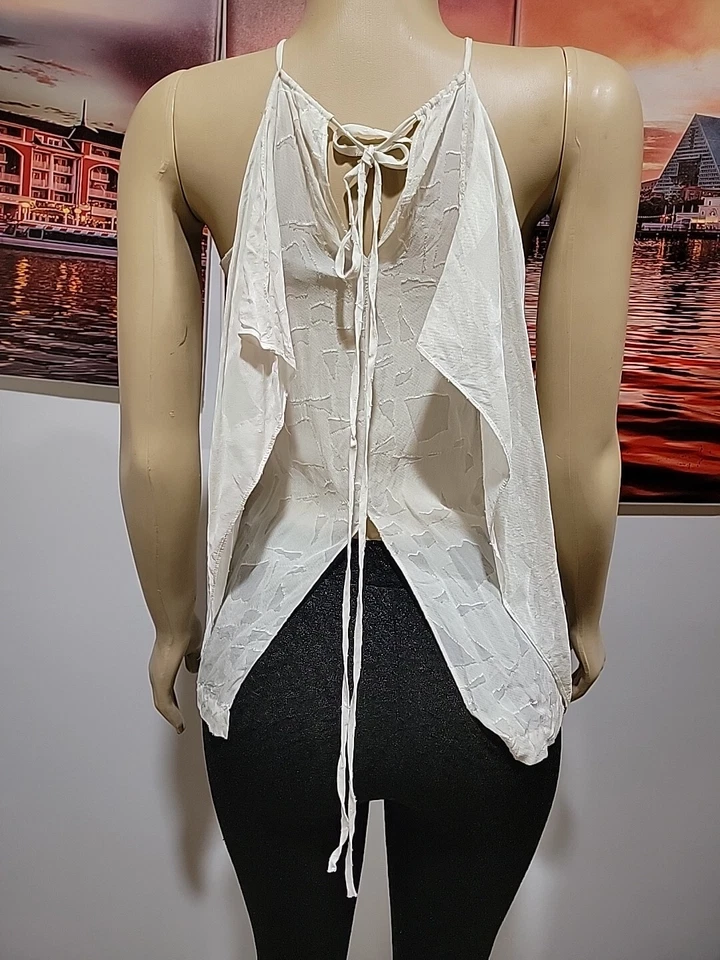 Top fluido Robert Rodriguez formas geométricas talla 0 seda marfil #3 Foto 3 de 4