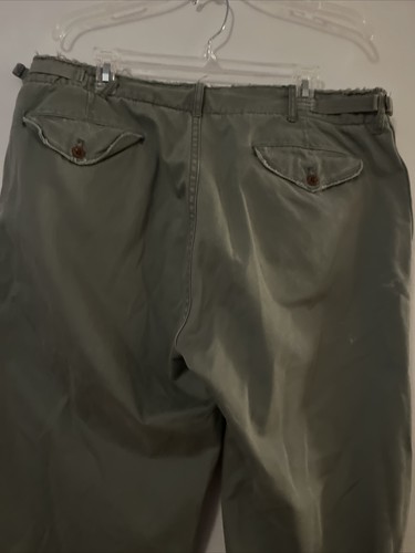 Polo Ralph Lauren Military Type-1 Green Chino Pants Men Sz 32x32 Distressed Tabs - Picture 12 of 17