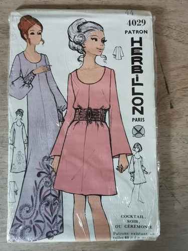 Patron Ancien Echo De La Mode 1960 - Robe Col Rond Taille 44, Vintage Français