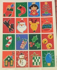Vintage Hallmark Stickers Christmas Santa Snowman Angel Bell Dog 1 sheet