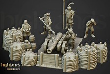 Highlands Miniatures Sunland Empire X1 Cannon X5 Crew 28mm/32mm Scale -NO BASES-