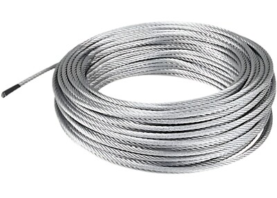 304 Stainless Steel Cable Wire Rope 3/16'' 7x19 - 50 ft DIY Decking Railing
