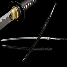 Musashi Tsuba Black 1095 Carbon Steel Katana Razor Sharp Japanese Samurai Sword 
