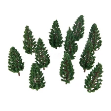 50x 78mm Plastic Green Pine Tree Model Train Scenery Park Street Scenery Layout