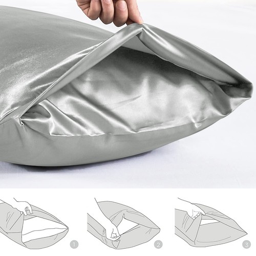 Satin Seide Kissenbezüge für Haar & Haut weiche Anti-Falten Abdeckungen 2er Pack, 4, 8 - Bild 14 von 98