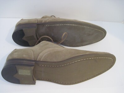 John Varvatos Mens Taupe Suede Oxford Wingtip Dress Shoes 9  display picture 1