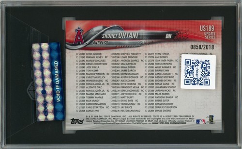 Topps Upps 2018 Shohei Ohtani Gold RC/2018 SGC 8,5 casi como nuevo #US189 3 horas de juego - Imagen 3 de 3