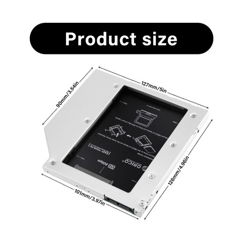 Aluminum Hard Disk Drive Mounting Case for 5mm/7mm/9.5mm Universal Laptop - Afbeelding 8 van 8