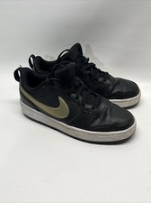 Nike Court Borough Low 2 GS Black/Gold Kid's Sneakers-6Y BQ5448-011
