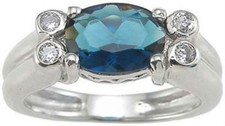 Fashion Simulated 1.0 Ct Sapphire Womens Ring Sterling Silver