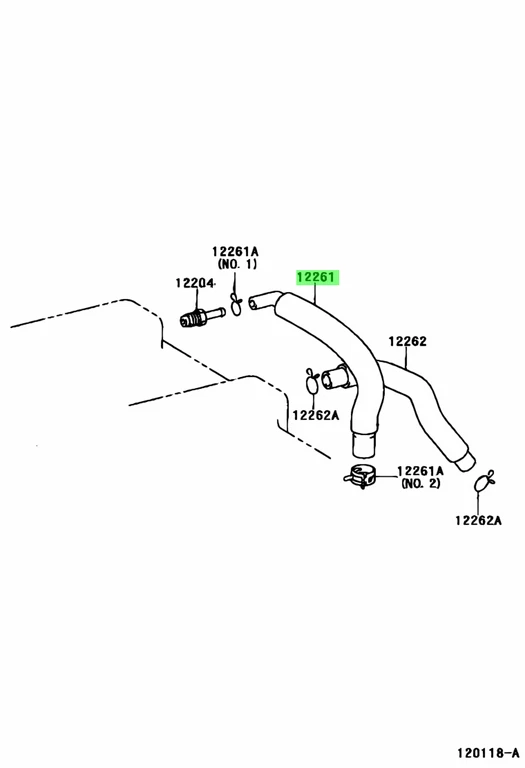 Mangueira de válvula PCV para Toyota Echo 2000-2003 #1 12261-21030 - Imagem 2 de 2