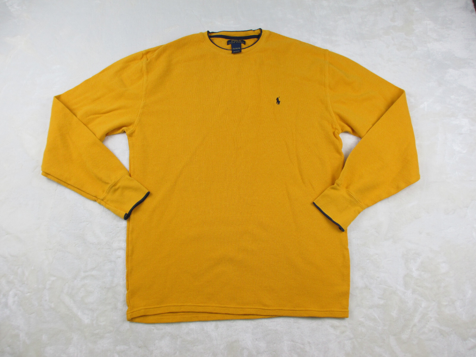 Ralph Lauren Camicia Uomo 2XL XXL Giallo Pony Cotone Termico Preppy Casual