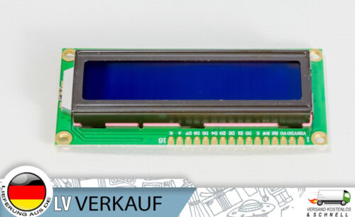 1602 16x2 Zeichen LCD Display Modul HD44780 blaues BL für Arduino Raspberry Pi - Photo 1 sur 1