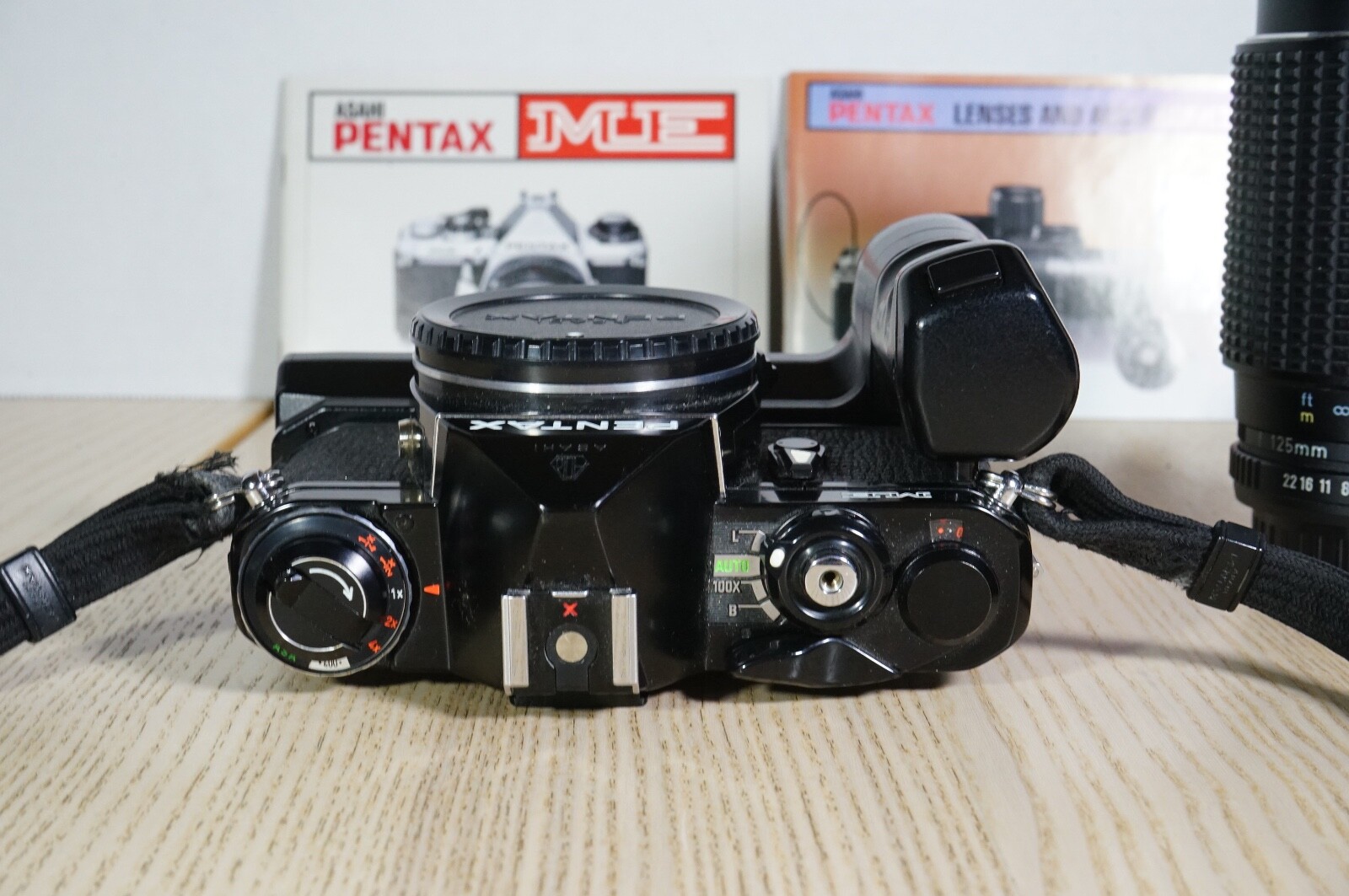 Asahi Pentax ME 35mm SLR Film Camera BLACK, Winder, Asahi 45125mm f4