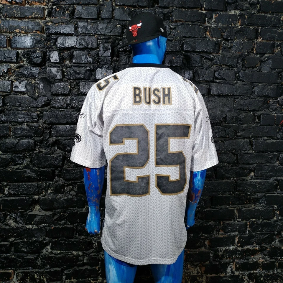 Camiseta Reggie Bush New Orleans Saints NFL Camisa Reebok Poliéster Para Hombres Talla L Foto 2 de 4