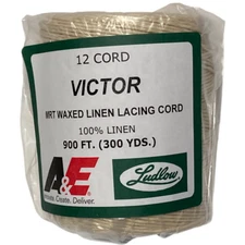 Waxed LINEN 12 CORD lacing cord rug braiding weaving Victor string twine lighter