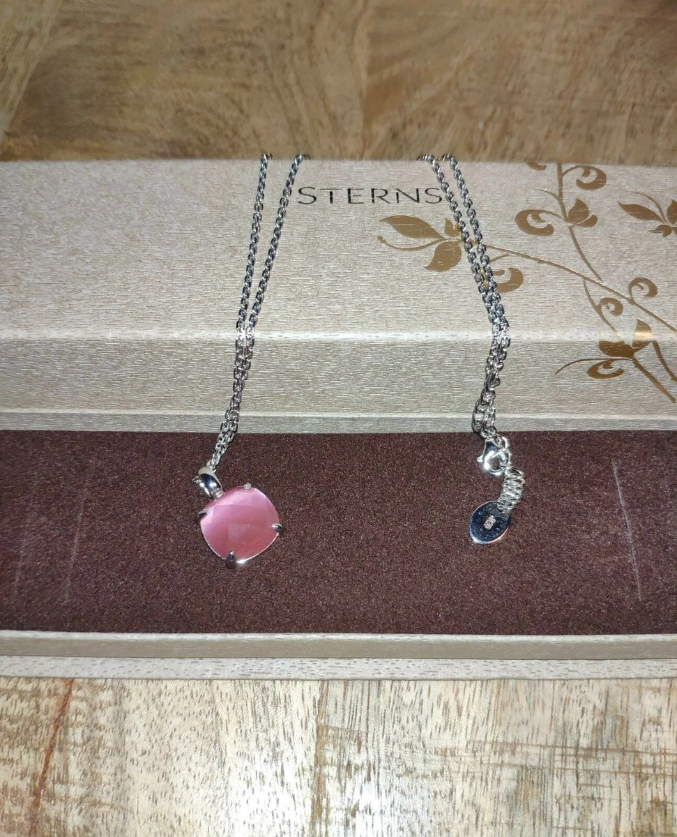Sterns Pink stone pendant sterling silver