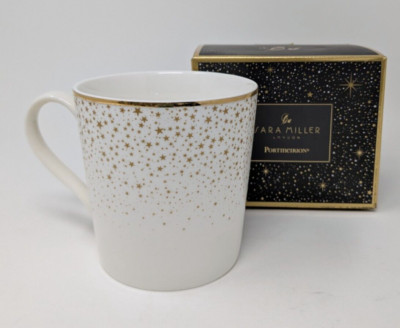PORTMERION Celestial by Sara Miller, Gold Stars & Dots, Gold Trim Mug