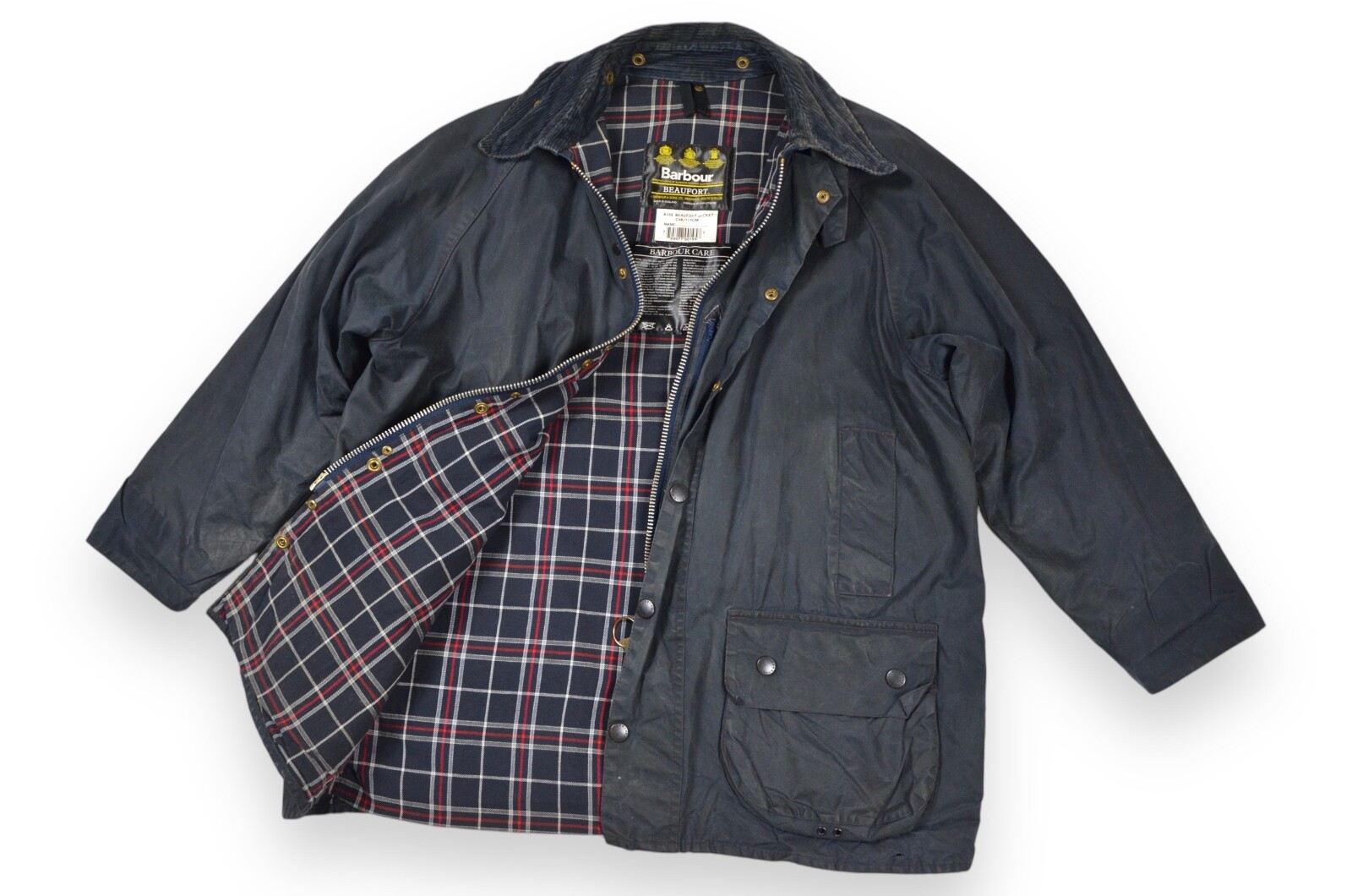 Men's Barbour Beaufort Vintage Wax Jacket Navy A155 England Size C46 117cm