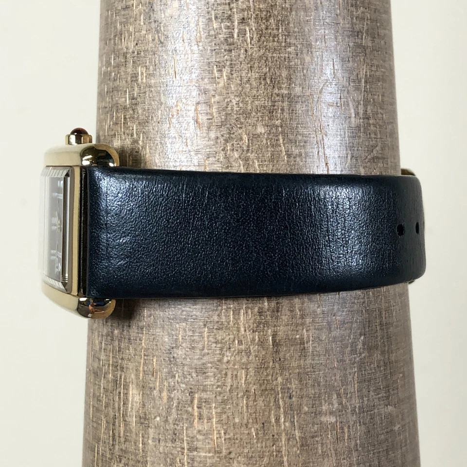 Salvatore Ferragamo Womens Portrait L Black Leather Tank Quartz Watch 6 1/2" - Image 4 of 4