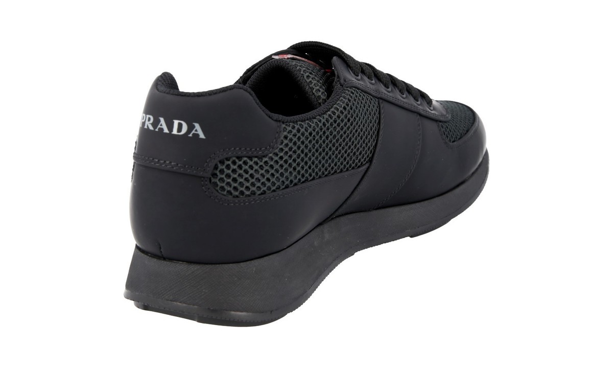 Prada Sneakers Match Race Shoes Men\'s US 8 UK 7 Black Leather 4E3341 LUXURY PRADA MATCHRACE SNEAKERS SHOES 4E3341 BLACK LEATHER  main image 4