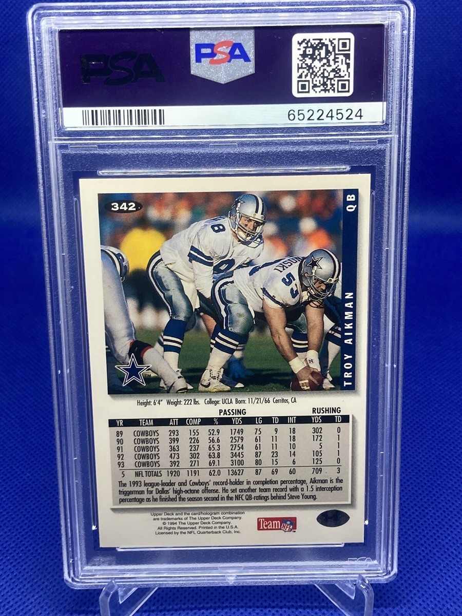 1994 TROY AIKMAN COLLECTOR'S CHOICE #342 COWBOYS HOF PSA 10