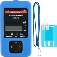 Dexcom G7 Receiver Case with Neck Lanyard and 2PCS Screen Protector Blue