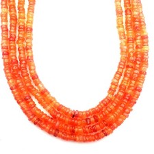 AAA Natural Carnelian Beads 16 Inch Strand 4 MM Beads Smooth Heishi Shape Beads