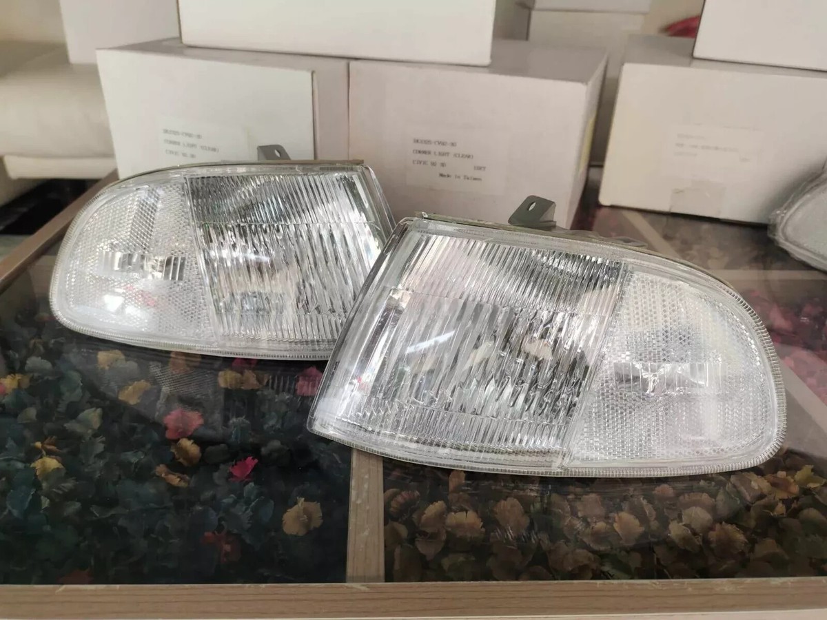 Chrome Crystal Clear Corner Lights For 1992-1995 Honda Civic EJ1/EJ2/EG3 - Direct Fit