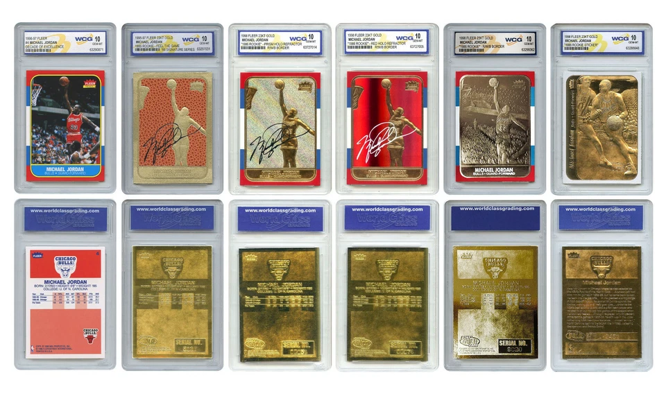 Michael Jordan Fleer ROOKIE Explosion 6-Card Set Special Refractors GEM MINT 10 - Image 3 of 3