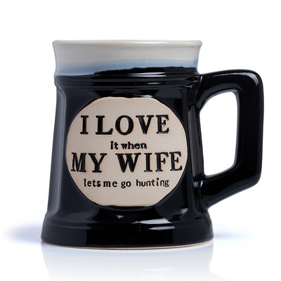 10 Pack Gift 16oz Ceramic Mug I LOVE it when MY WIFE lets me go hunting Novelty 