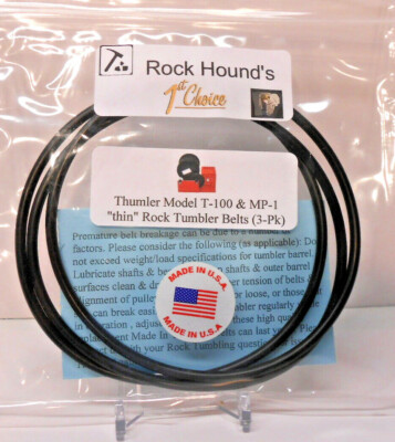 Rockhound's 1st Choice Belts for Thumler's Tumbler Models T-100 & MP-1 (3) Pack