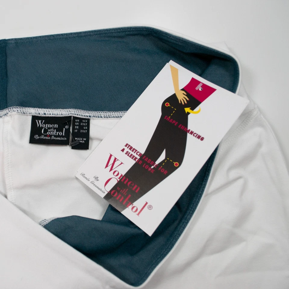 NUEVO Mujeres Con Control Dobladillo Torcido Leggings Mujer 1XT Blanco Alto Adelgazante BB11X Foto 4 de 4