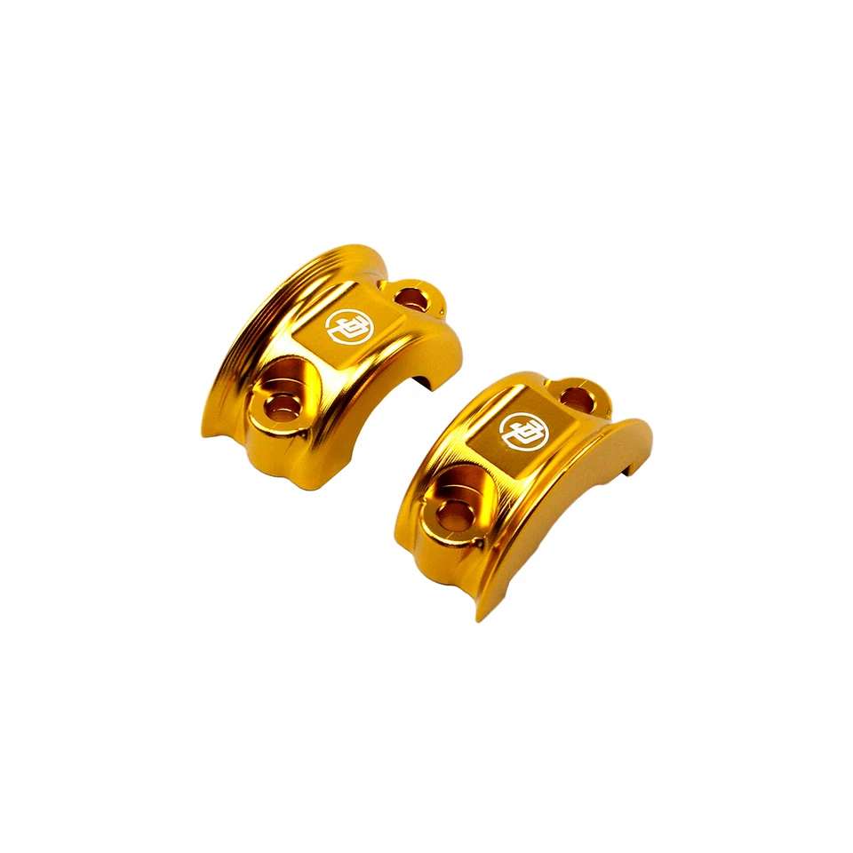 Gold Handlebar Clutch Brake Clamp Bracket for Harley Road King Road Glide FLHX Foto 4 de 4