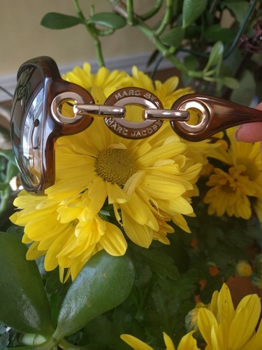 MARC BY MARC JACOBS MMJ054/N/S SUNGLASSES BROWN CHAIN GOLD LINK DETAIL - Picture 3 of 11