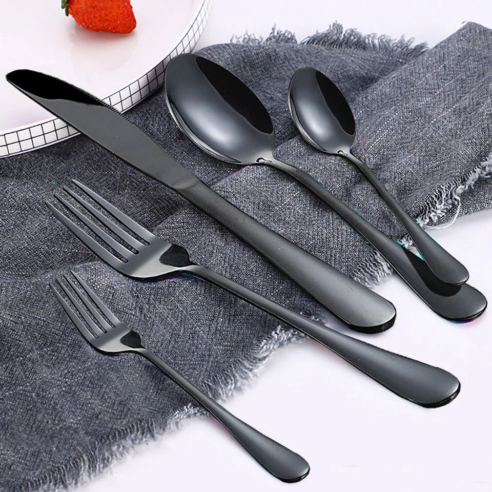 Edelstahl Rostfrei 30 tlg. Besteck Set Essbesteck für 6 Regenbogen Peronen DE - Bild 2 von 4