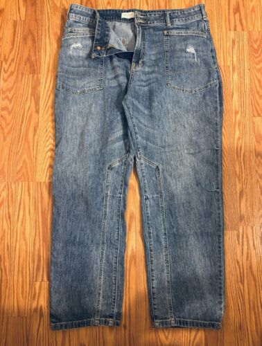 Pilcro Anthropologie The Wanderer Relaxed Jeans Gr. 33 Cargohose Utility Blue - Bild 3 von 9