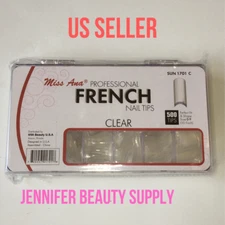 MISS ANA 500 PCS ACRYLIC FAKE FRENCH CLEAR NAIL TIPS 10 SIZES LIKE BEYOU