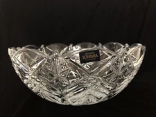 Bohemia Crystalite Bowl💎New with Tags💎Chech Republic💎Floral Cut Crystal