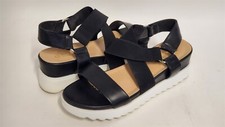Dream Pairs Women  s Open Toe Ankle Strap Platform Wedge Sandals, Black, 9.5 M US