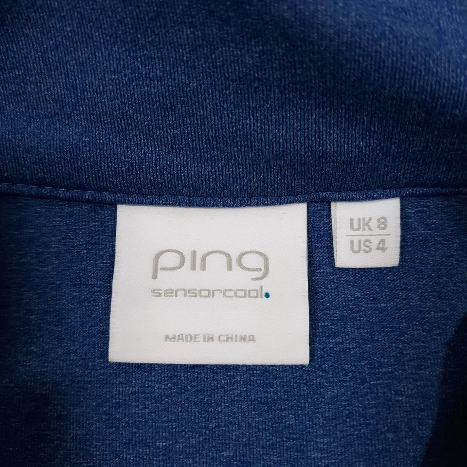 Camisa de golf pulóver PING 1/4 cremallera para mujer talla 4 azul estadounidense Sensorcool Foto 3 de 4