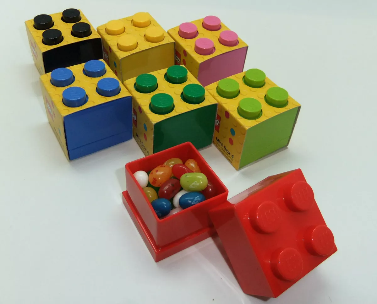 LEGO LUNCH/STORAGE MINI BOX 4 FOR SMALL SNACKS 9 COLOURS CHECK