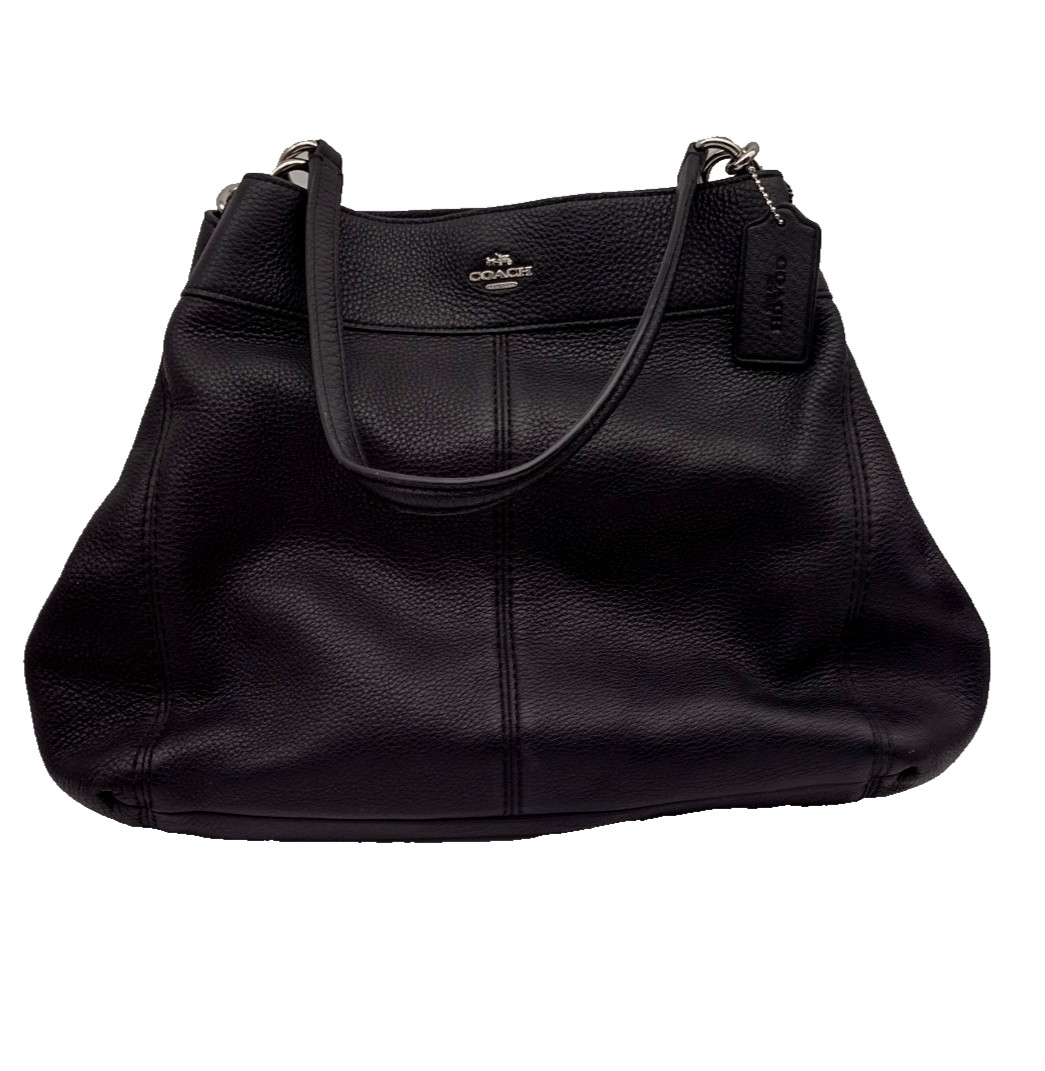 Vintage Coach Black Leather Purse  Shoulder Bag E1757-F57545 