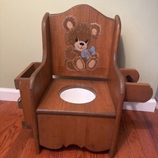 VTG Handmade Solid Wood Toddlers Potty Traini...