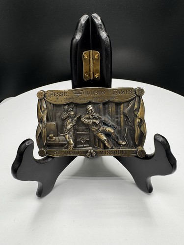 Vintage Jesse James Assassination Brass Belt Buckle 9th Edition #0745
