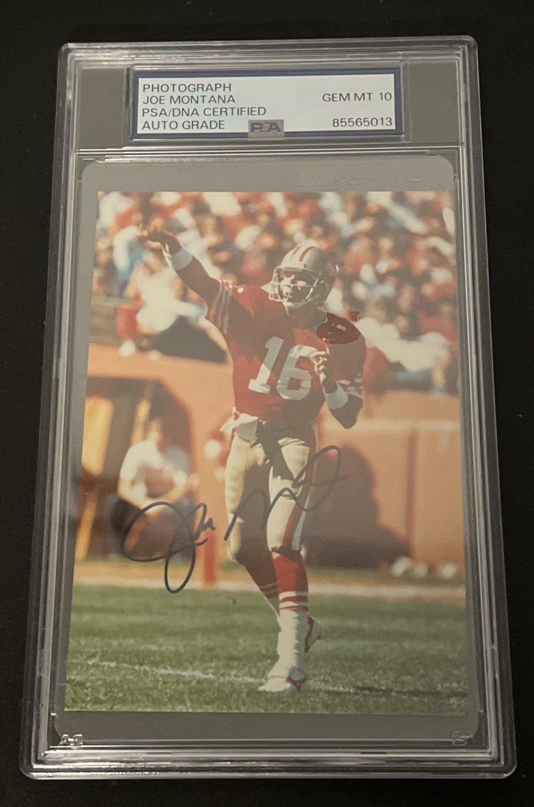 PSA 10 Joe Montana 3.5x5 Players Of The Decade Photo x/1980 Autograph SF 49ers