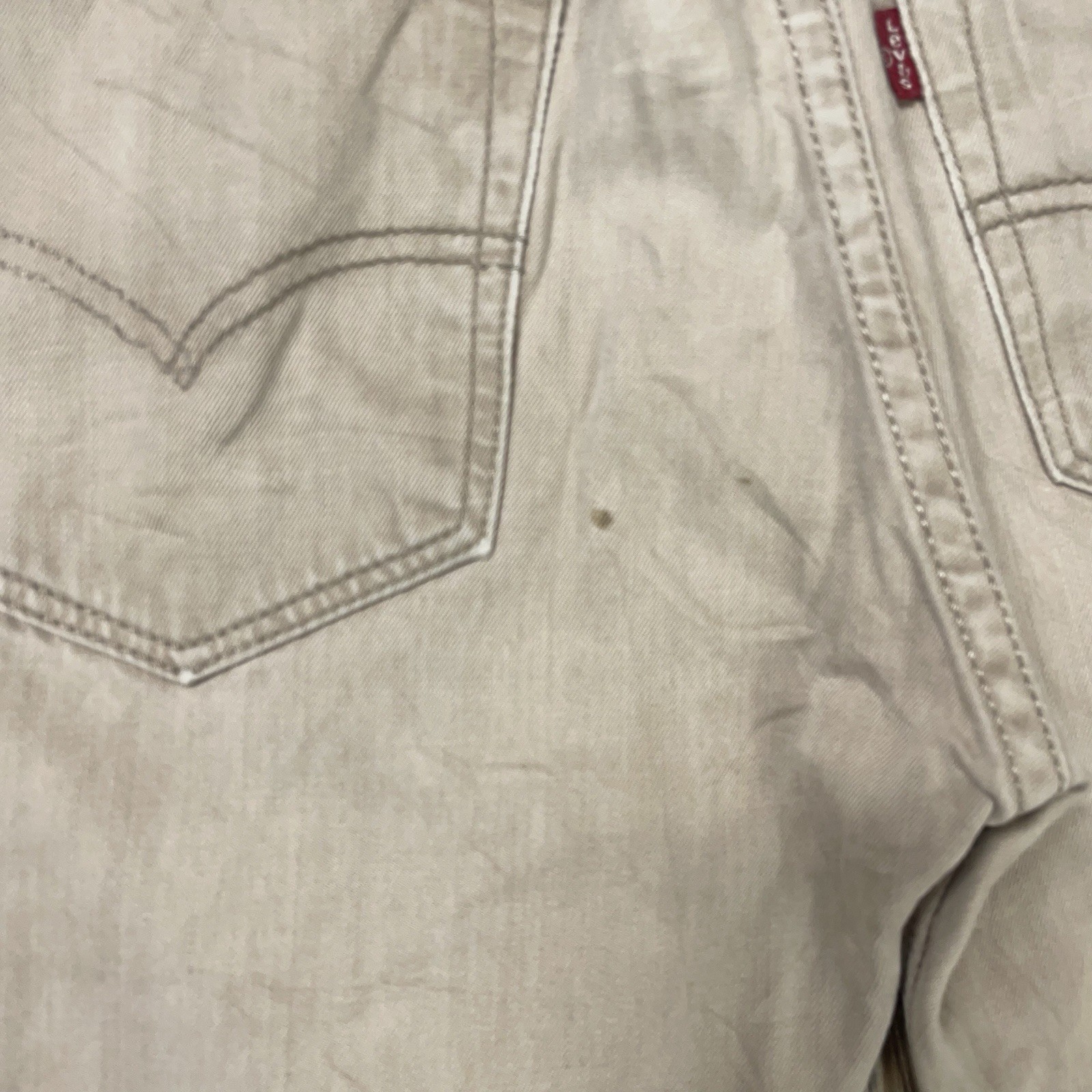 Levi's 501 Jeans Mens 30 Waist Straight 30W 34L Off White Denim Cotton Button thumbnail 10
