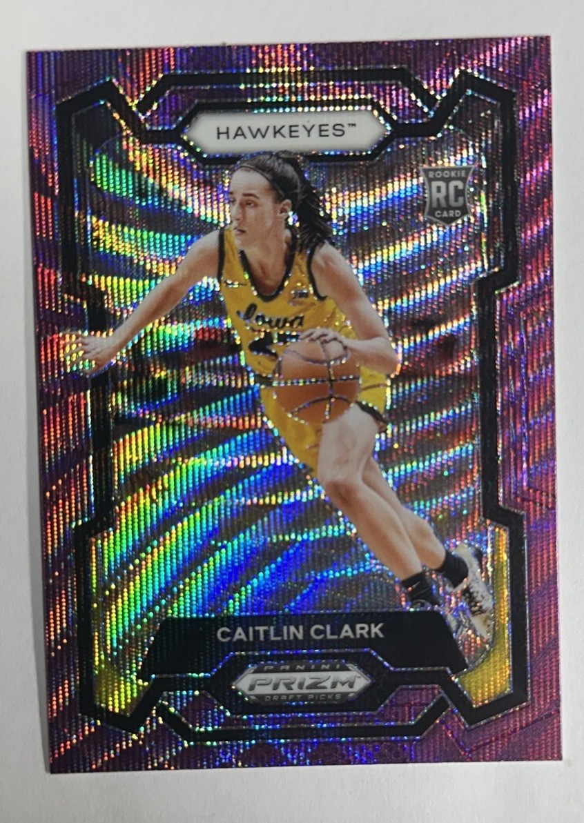 2024 Panini Prizm Draft Picks Purple Wave Caitlin Clark Rookie RC #57