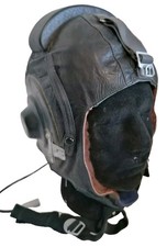 Soviet Pilots Leather Cold Weather Helmet. W3-82 Dated 1989