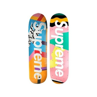 Supreme Alessandro Mendini Skateboard Deck Set 2 SS16 Blue Pink